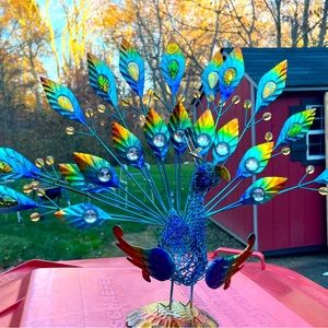 Peacock metal sculpture